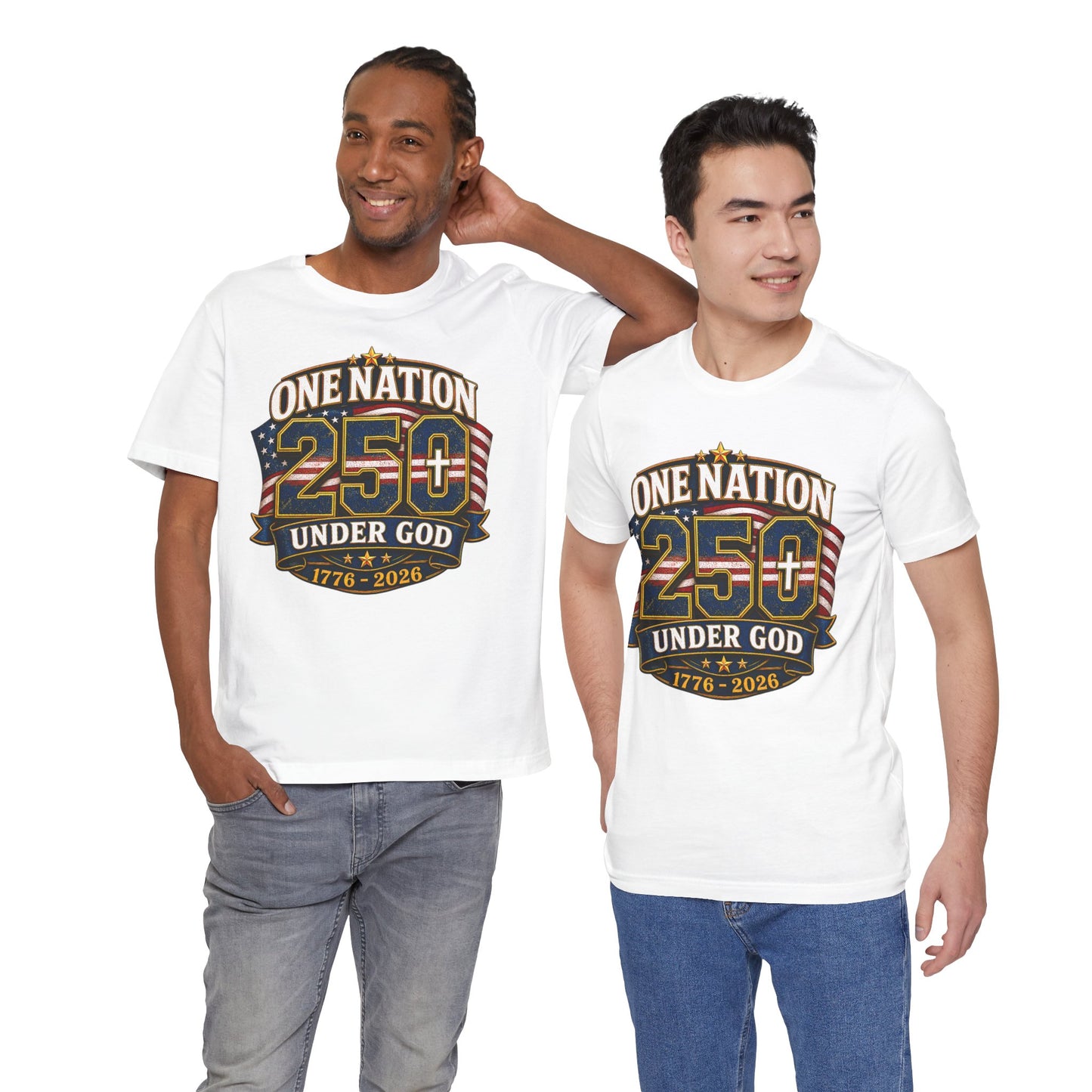 250th USA Independence T-Shirt — "One Nation Under God" 1776–2026 Patriotic Tee