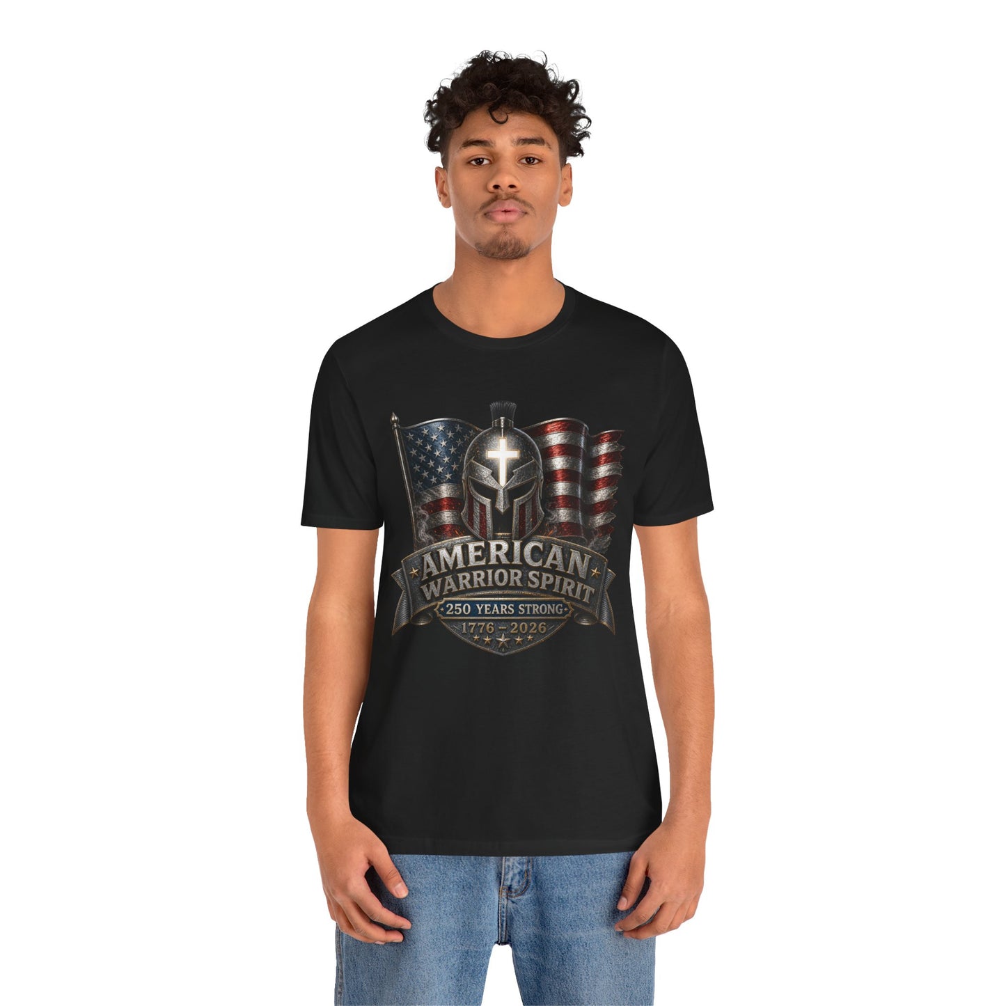 American Warrior Spirit T-Shirt – Patriotic 250 Years Strong Tee (1776–2026)