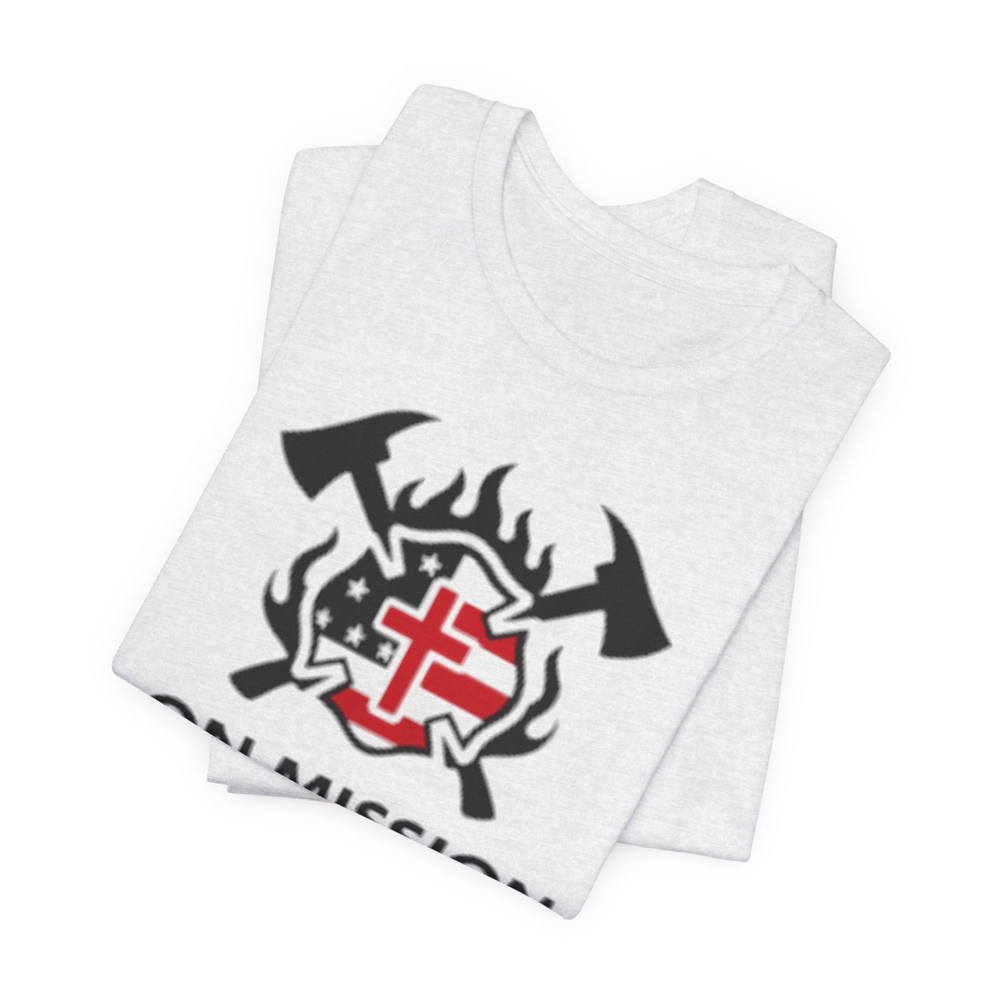 On Mission Christian Cross & American Flag T‑Shirt