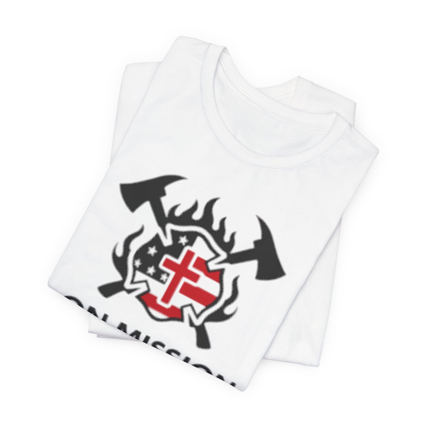On Mission Christian Cross & American Flag T‑Shirt