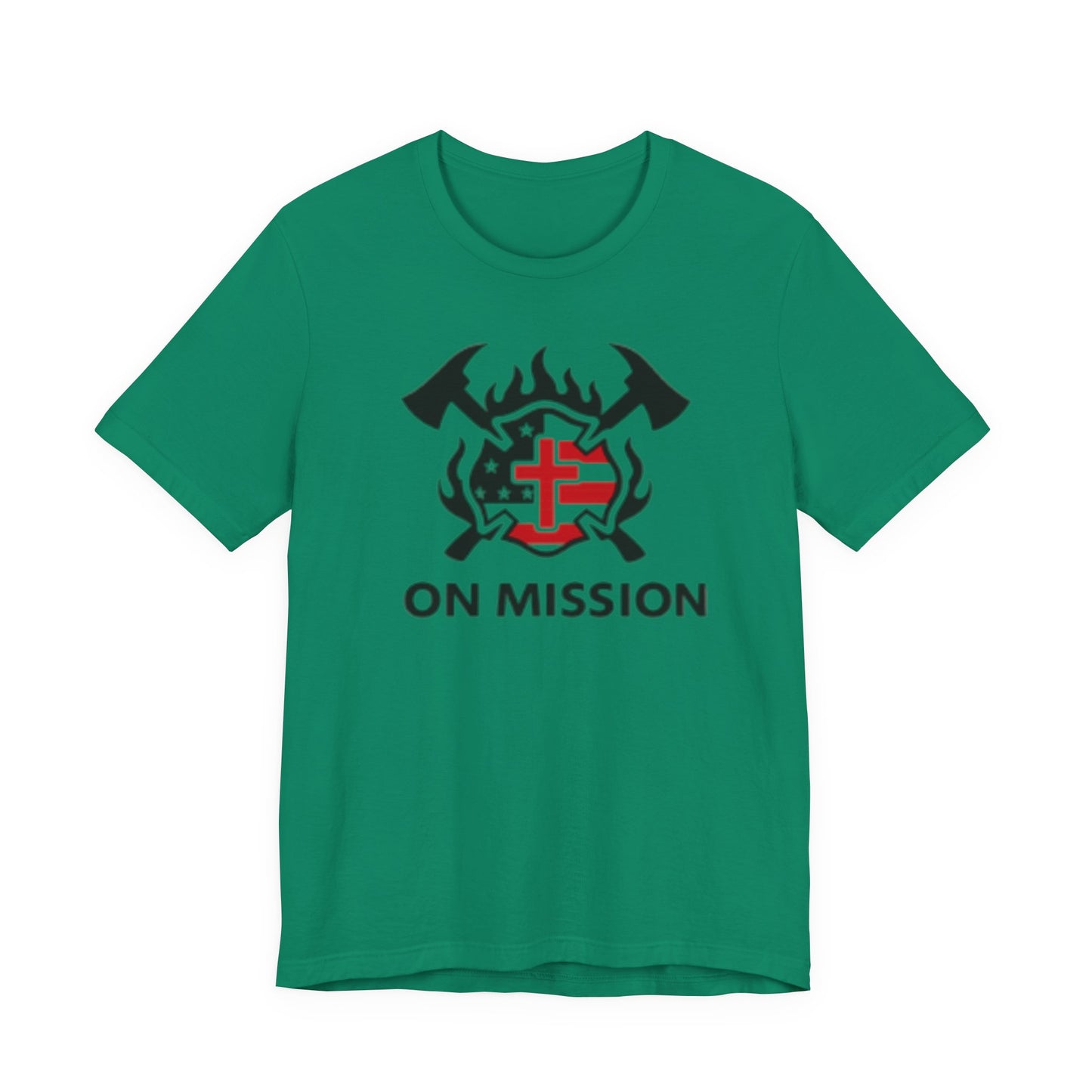 On Mission Christian Cross & American Flag T‑Shirt