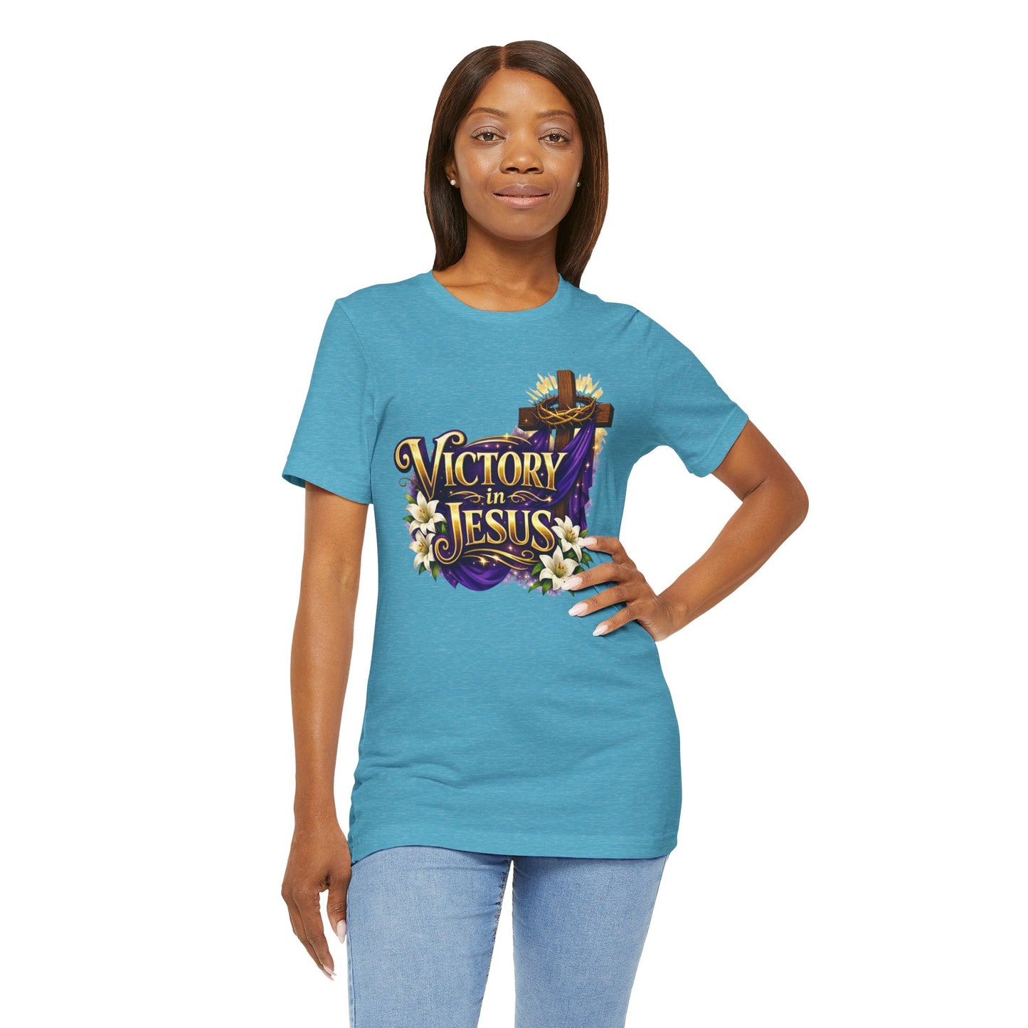 Victory In Jesus Christian T-Shirt — Cross Faith Tee