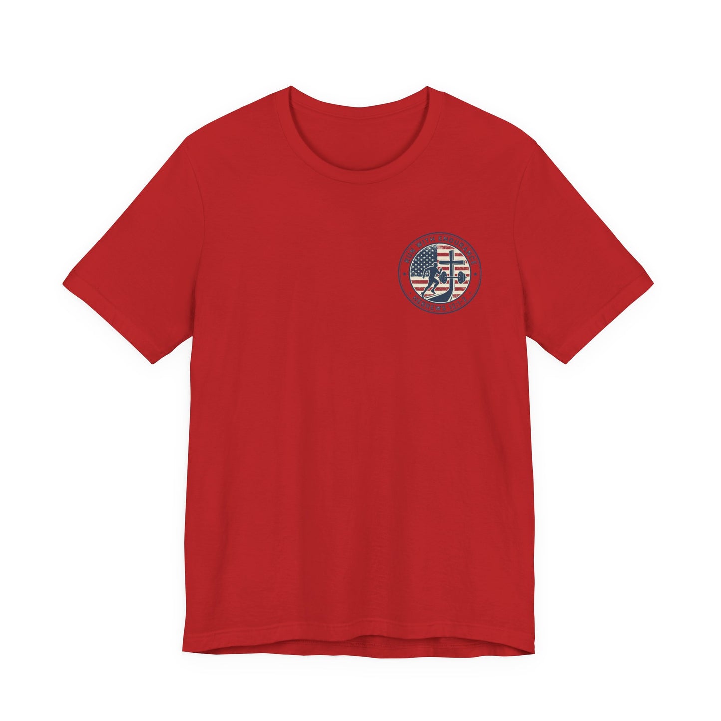 Hebrews 12:1-2 'Run With Endurance' T-Shirt — Inspirational Christian Tee