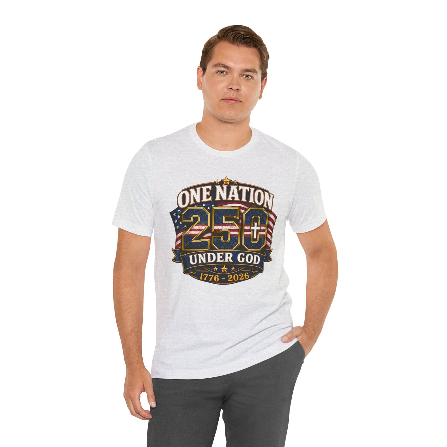 250th USA Independence T-Shirt — "One Nation Under God" 1776–2026 Patriotic Tee