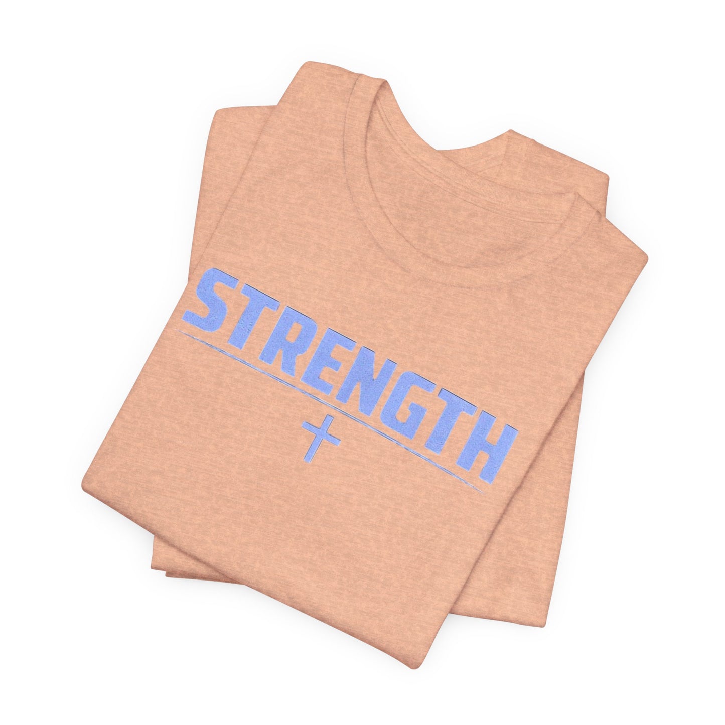 Strength with Cross Tee — Minimal Motivational Fitness Shirt