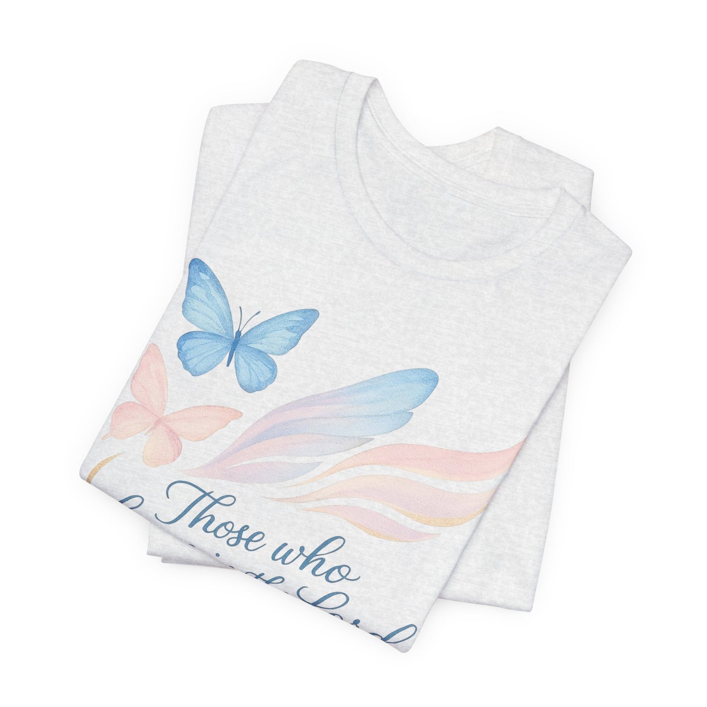 Inspirational Scripture T-Shirt – "Those Who Hope in the Lord" Isaiah 40:31, Pastel Butterflies