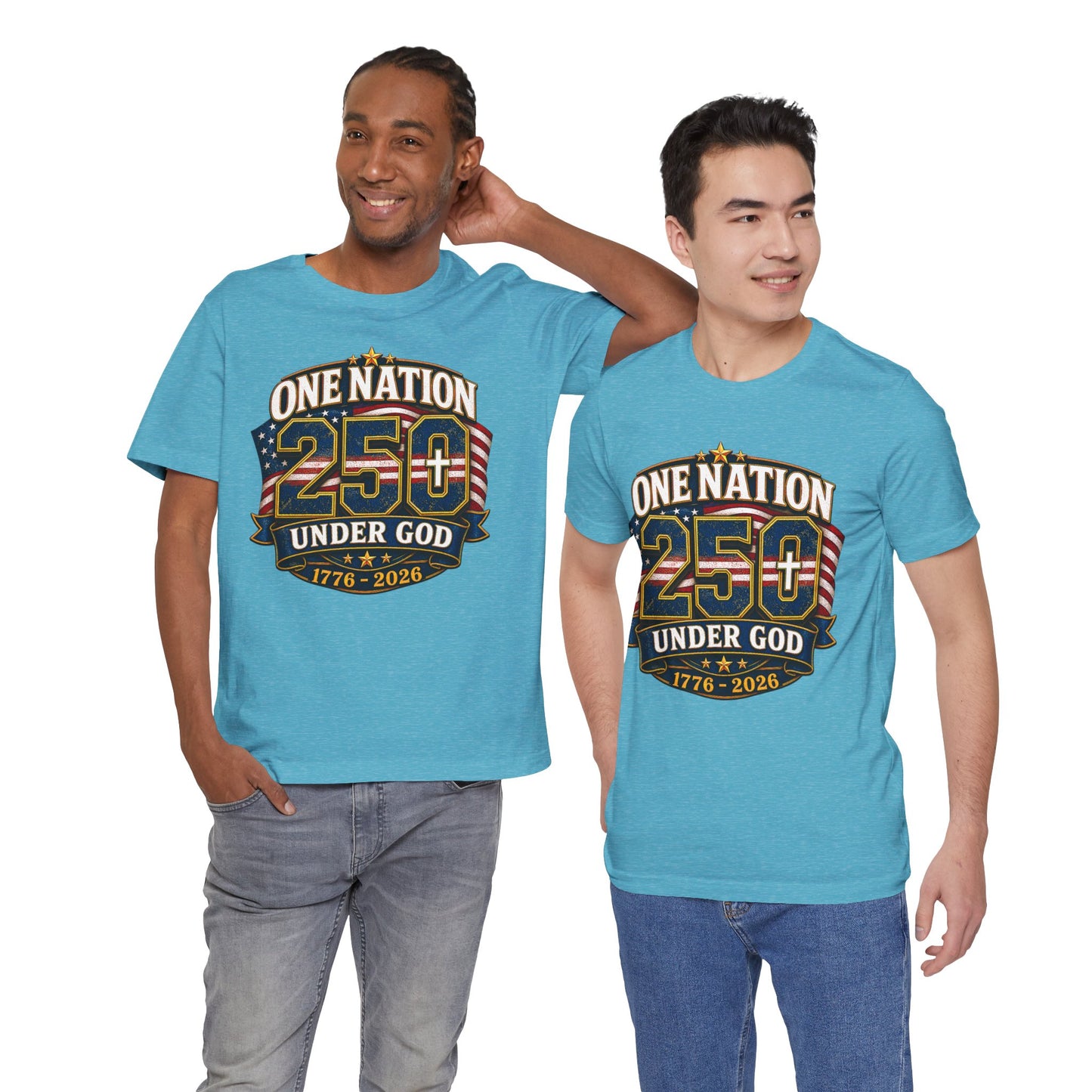 250th USA Independence T-Shirt — "One Nation Under God" 1776–2026 Patriotic Tee