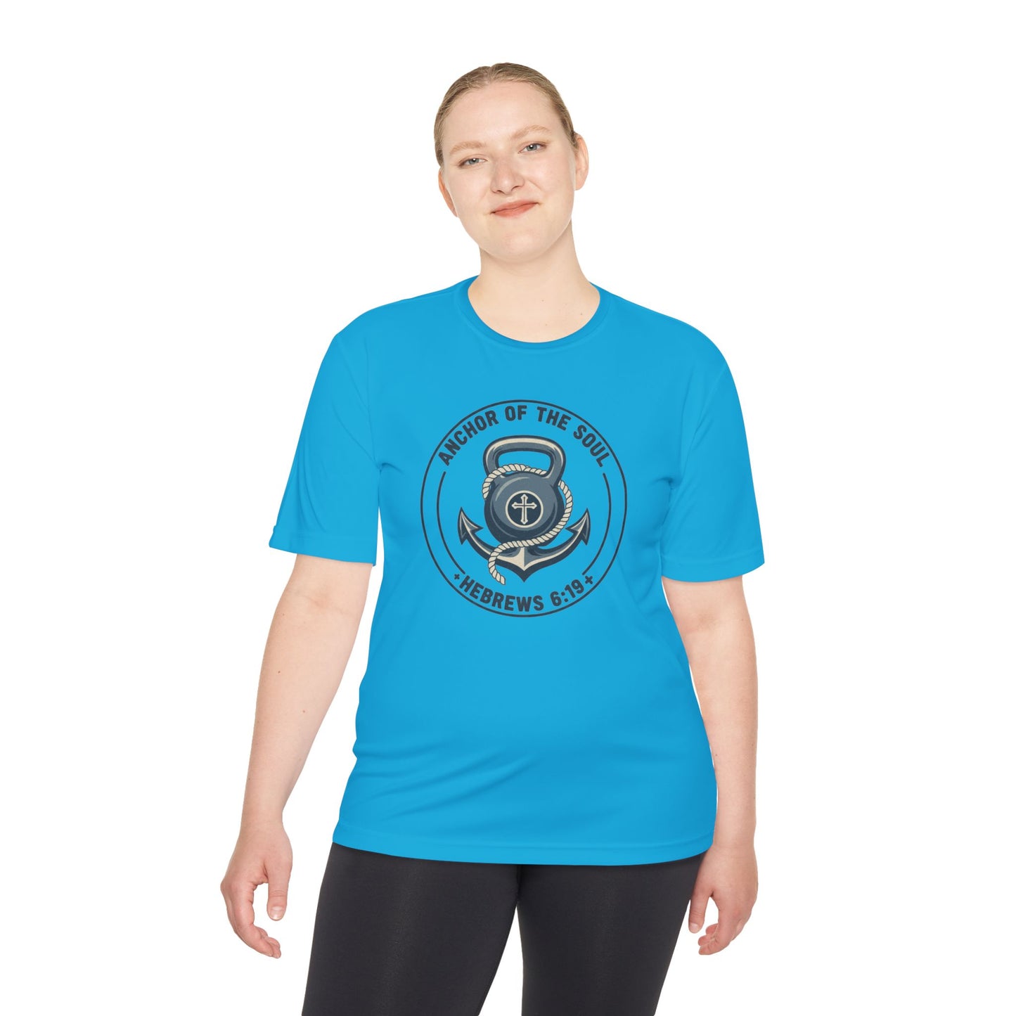 Hebrews 6:19 Anchor of the Soul Moisture-Wicking Workout Tee