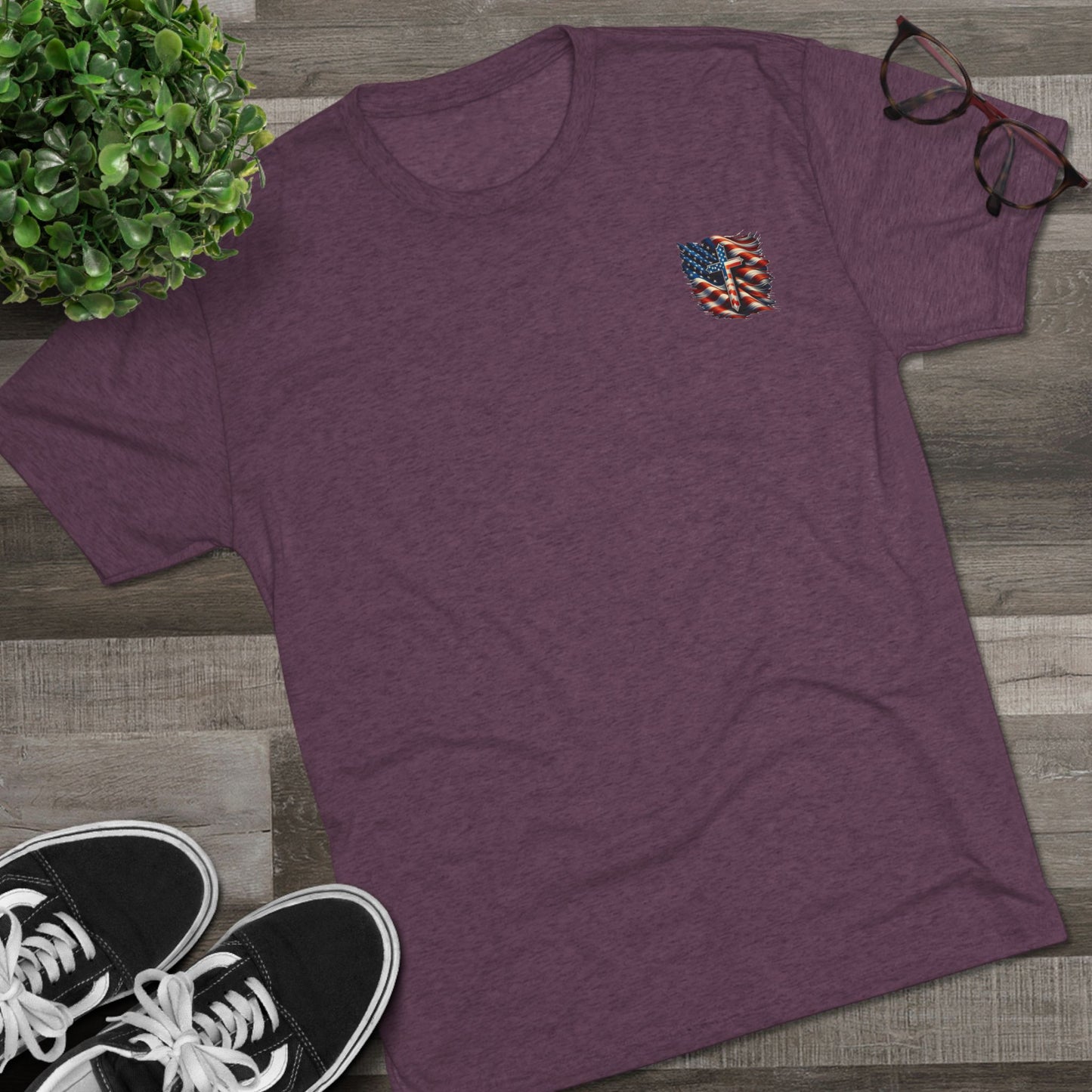 Unisex Tri-Blend Crew Tee "GOD BLESS AMERICA"