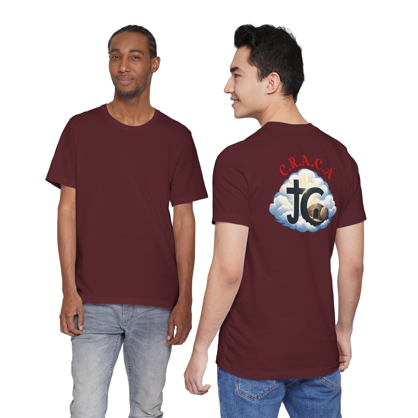 Christian JC Cross Tee — CRACA (Crucified.Risen.And.Coming.Again) Graphic T‑Shirt