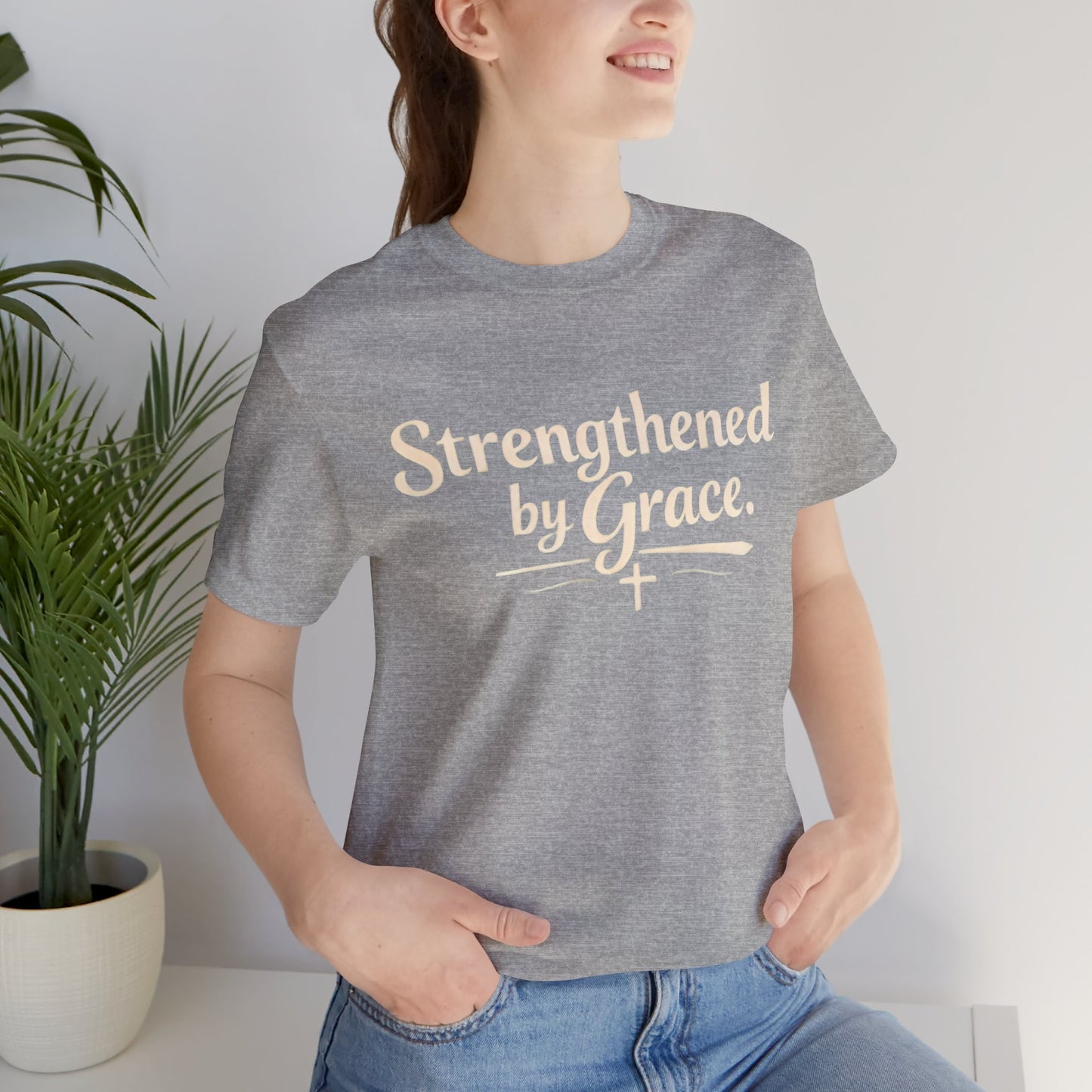 Strengthened by Grace T‑Shirt — Inspirational Faith Tee