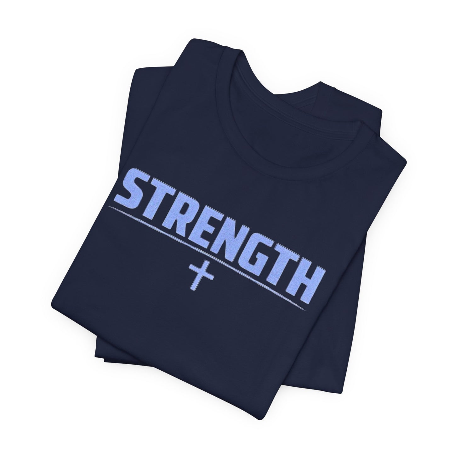 Strength with Cross Tee — Minimal Motivational Fitness Shirt