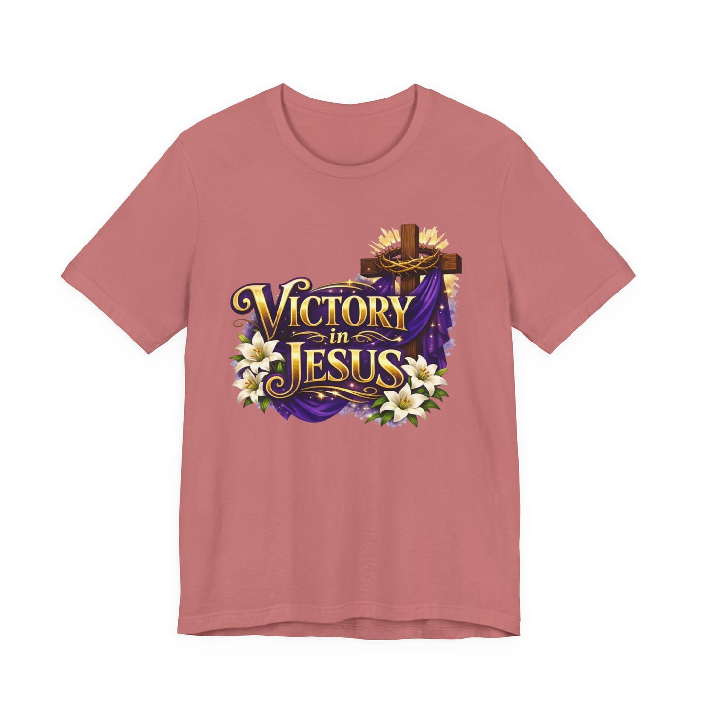Victory In Jesus Christian T-Shirt — Cross Faith Tee