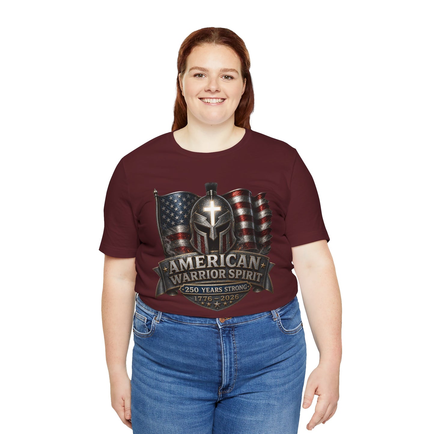 American Warrior Spirit T-Shirt – Patriotic 250 Years Strong Tee (1776–2026)