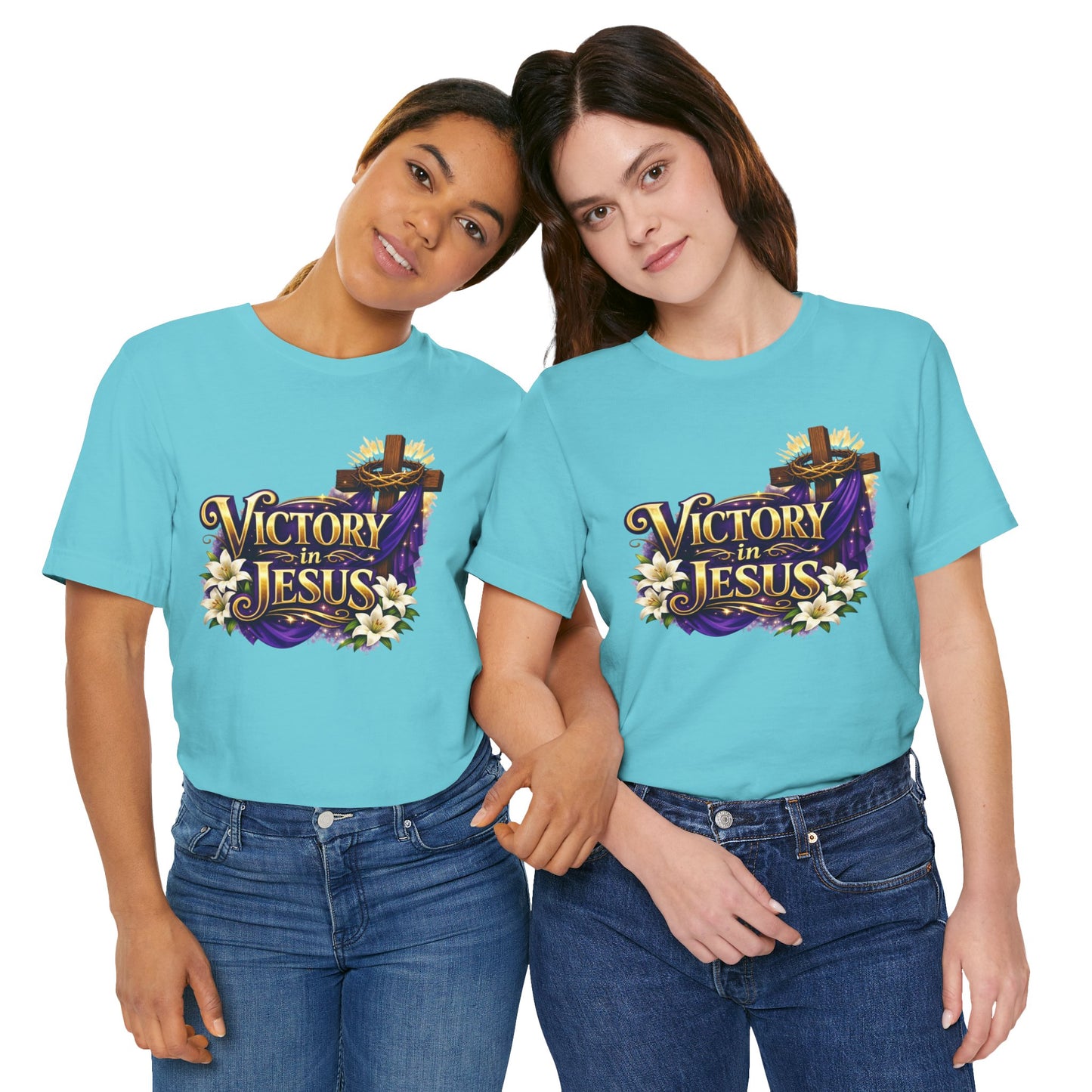 Victory In Jesus Christian T-Shirt — Cross Faith Tee