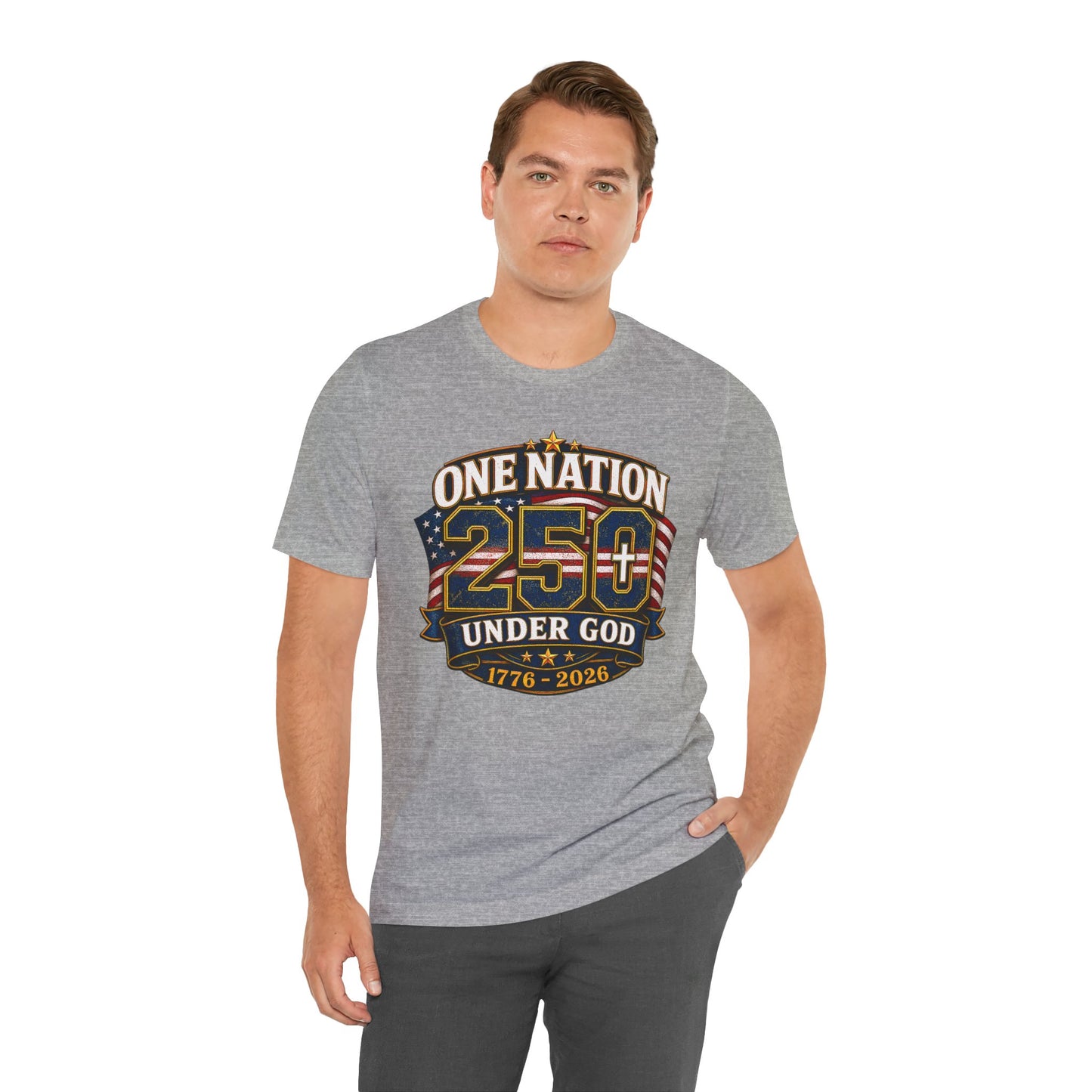 250th USA Independence T-Shirt — "One Nation Under God" 1776–2026 Patriotic Tee