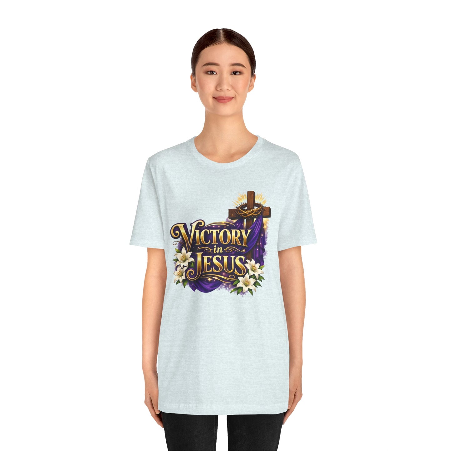 Victory In Jesus Christian T-Shirt — Cross Faith Tee