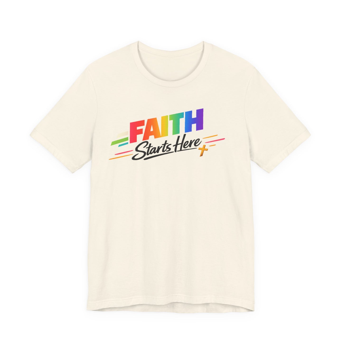 Faith Starts Here Rainbow Tee