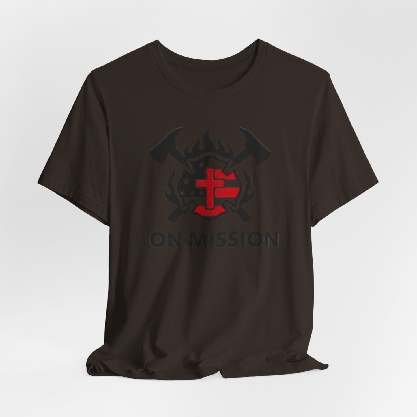 On Mission Christian Cross & American Flag T‑Shirt