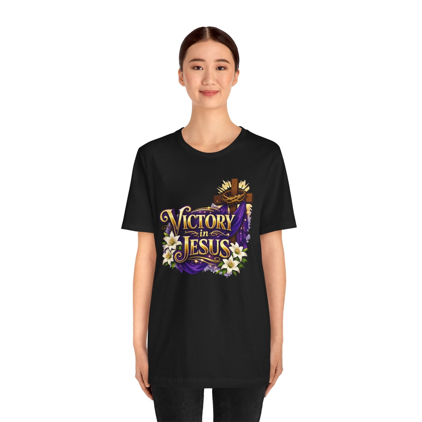 Victory In Jesus Christian T-Shirt — Cross Faith Tee