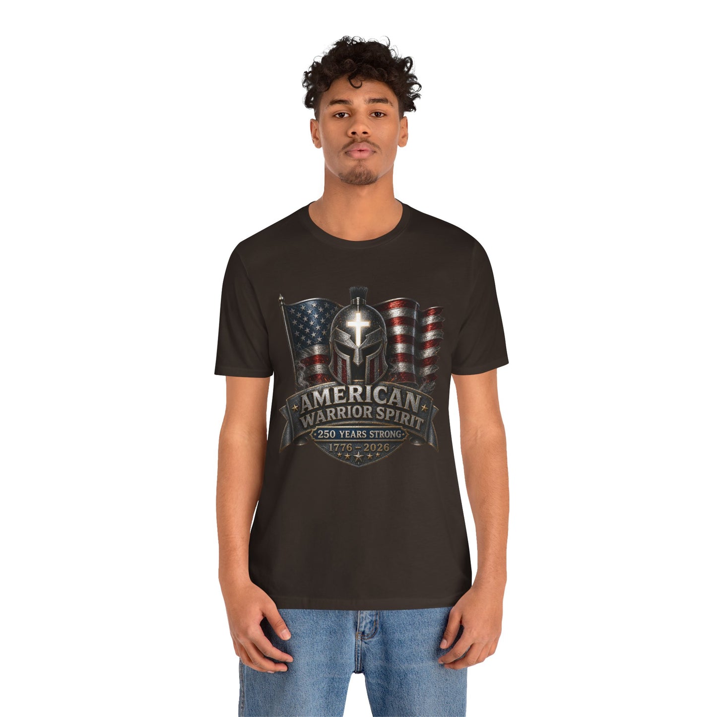 American Warrior Spirit T-Shirt – Patriotic 250 Years Strong Tee (1776–2026)