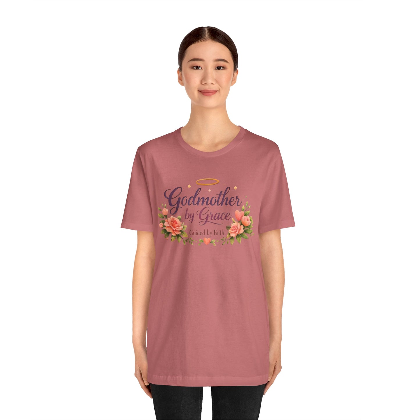 Godmother by Grace Floral Tee — 'Guided by Faith' Godmother T-Shirt