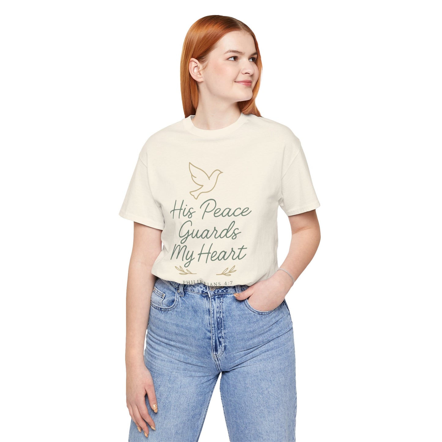 His Peace Guards My Heart Tee — Philippians 4:7 Christian Dove T-Shirt