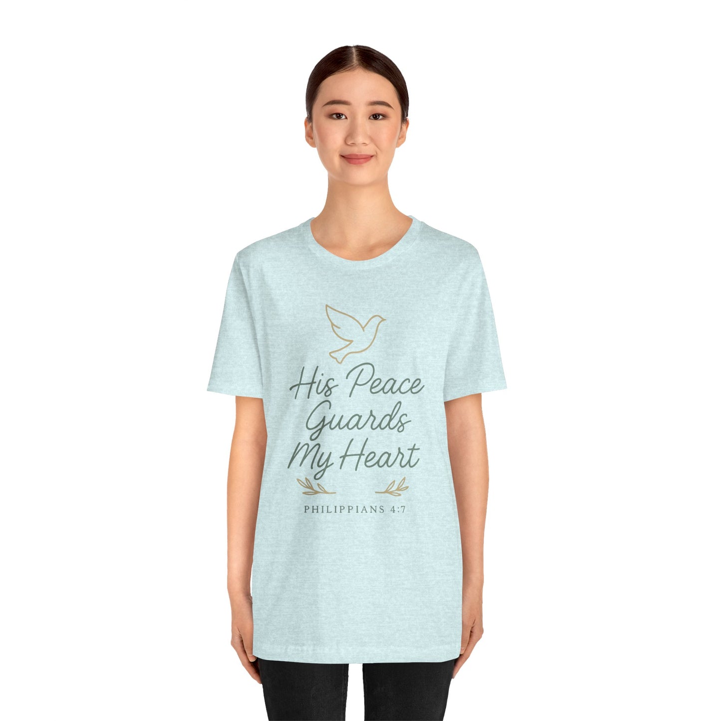 His Peace Guards My Heart Tee — Philippians 4:7 Christian Dove T-Shirt