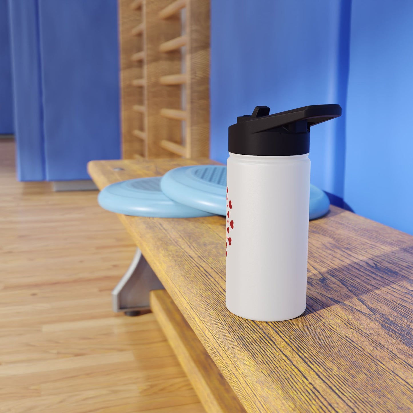 God Is Love Stainless Steel Water Bottle — Christian Cross Heart Design