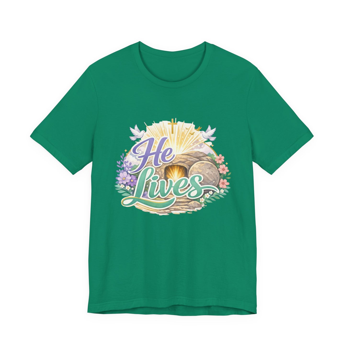 He Lives Jesus Tomb Tee — Christian Easter T‑Shirt