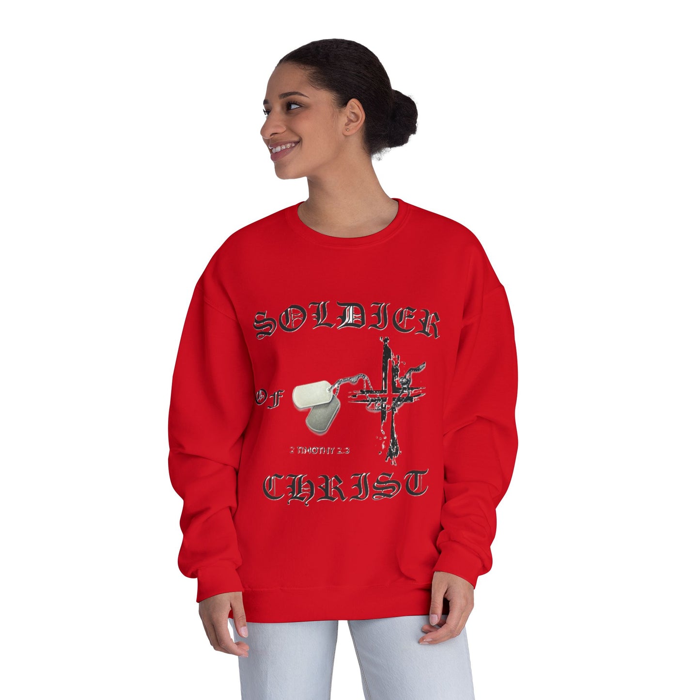 Christian Military Sweatshirt: Soldier of Christ Unisex NuBlend® Crewneck