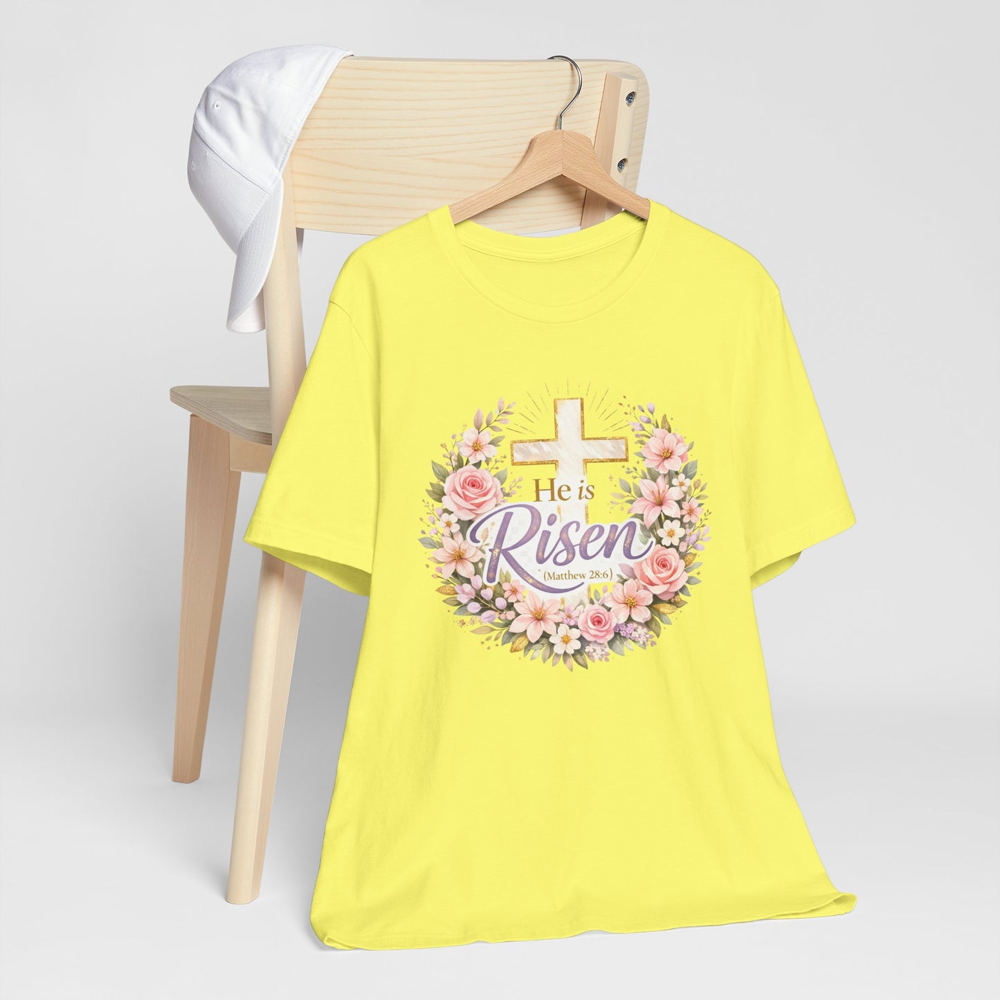 He Is Risen Floral Cross T-Shirt