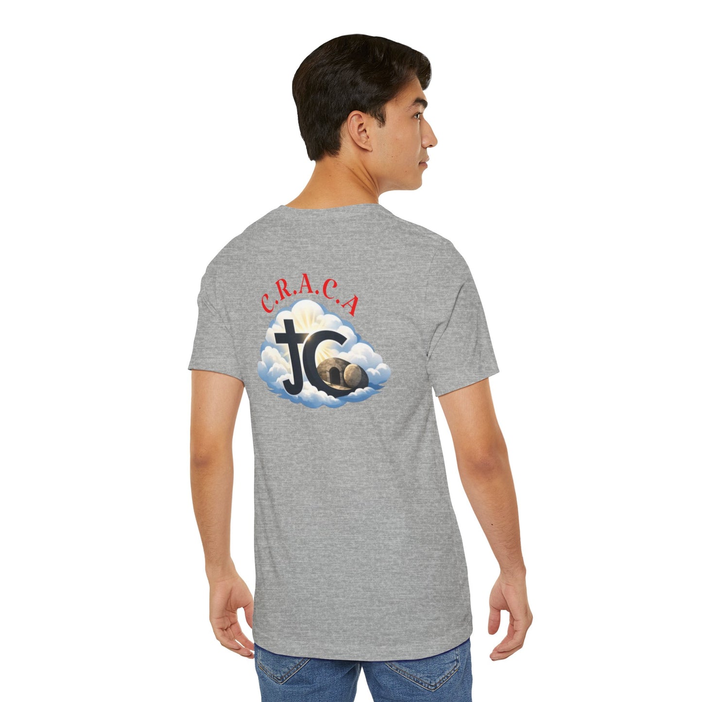 Christian JC Cross Tee — CRACA (Crucified.Risen.And.Coming.Again) Graphic T‑Shirt