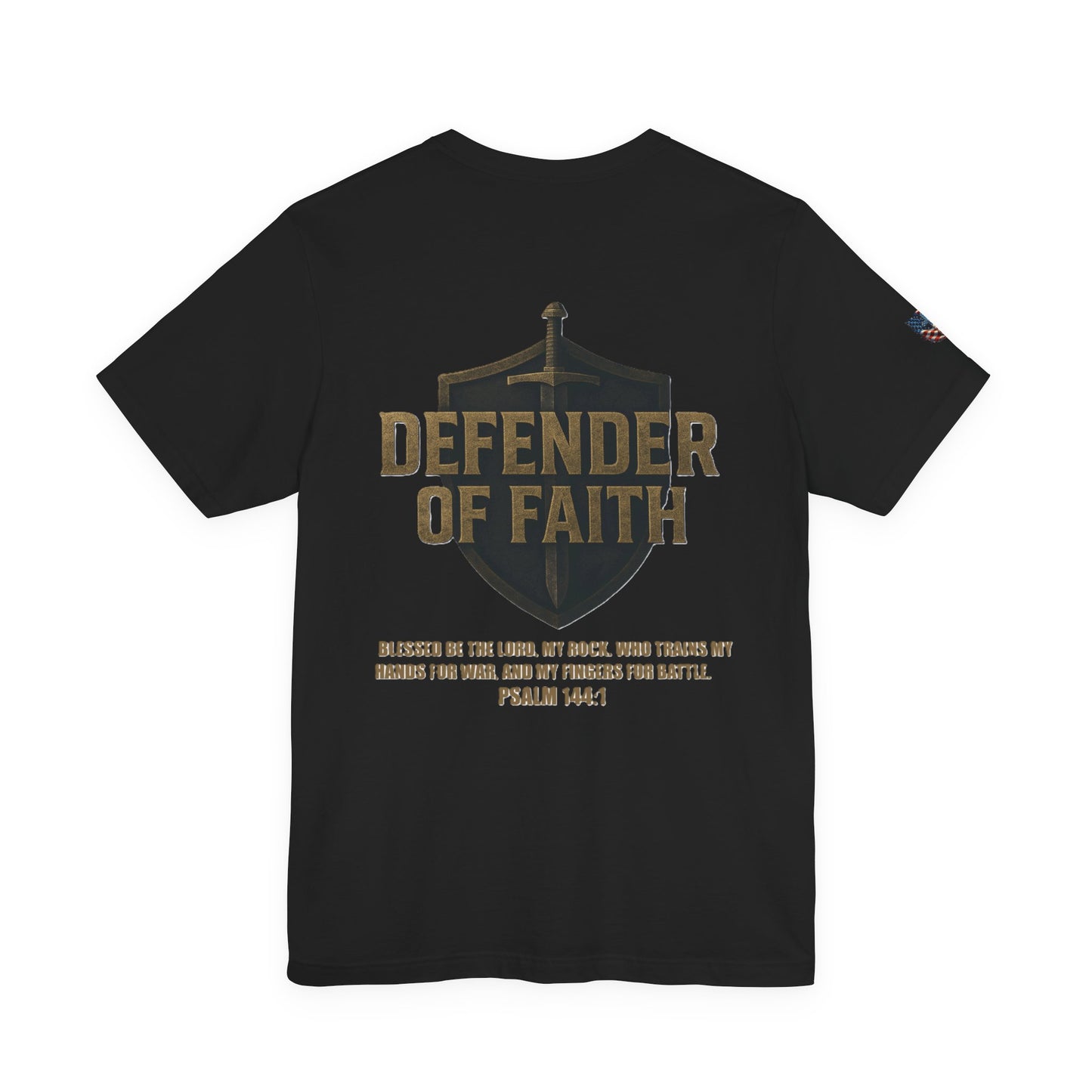 Psalm 144:1 'Defender of Faith' T-Shirt — Christian Scripture Tee