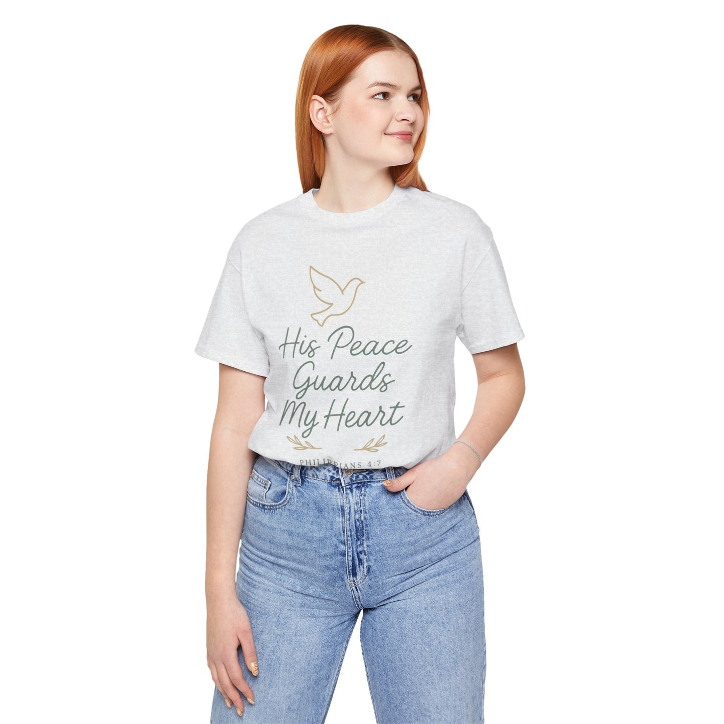 His Peace Guards My Heart Tee — Philippians 4:7 Christian Dove T-Shirt