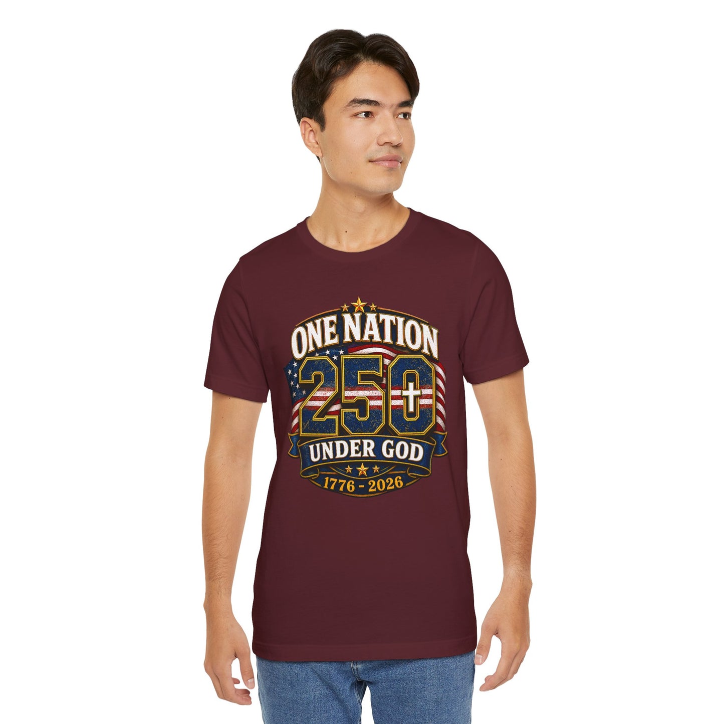 250th USA Independence T-Shirt — "One Nation Under God" 1776–2026 Patriotic Tee