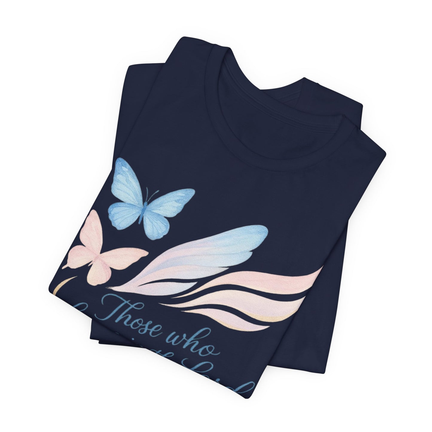 Inspirational Scripture T-Shirt – "Those Who Hope in the Lord" Isaiah 40:31, Pastel Butterflies