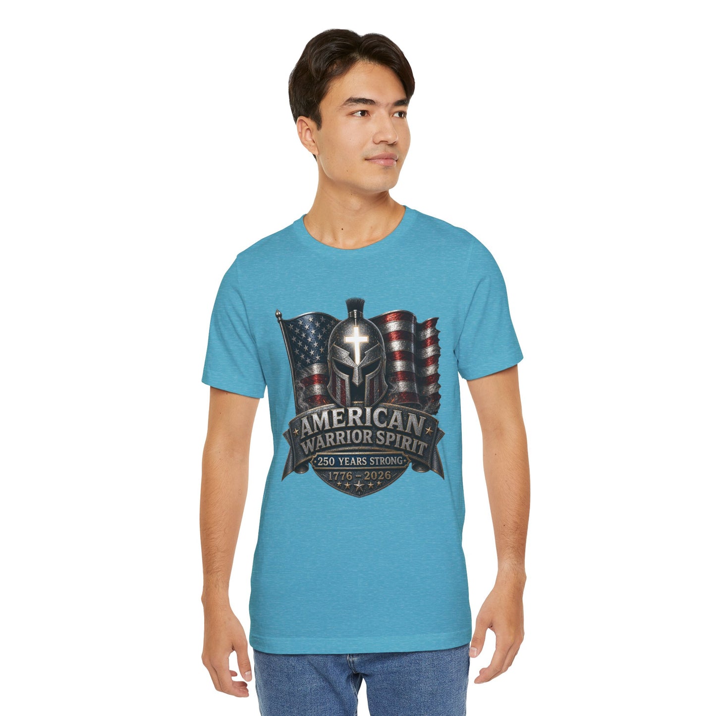 American Warrior Spirit T-Shirt – Patriotic 250 Years Strong Tee (1776–2026)