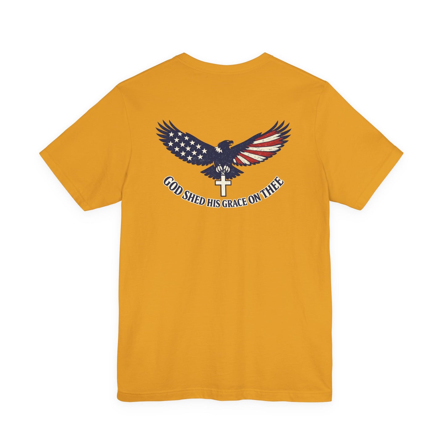 Patriotic Eagle T‑Shirt — "God Shed His Grace on Thee" Back Graphic Tee
