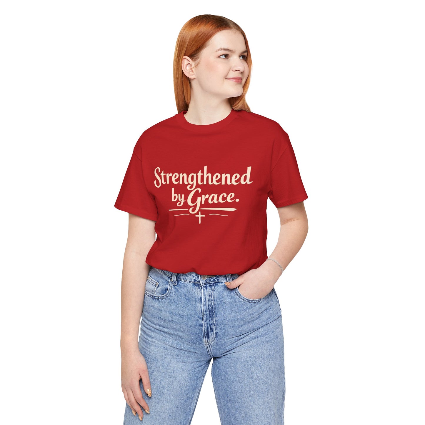 Strengthened by Grace T‑Shirt — Inspirational Faith Tee
