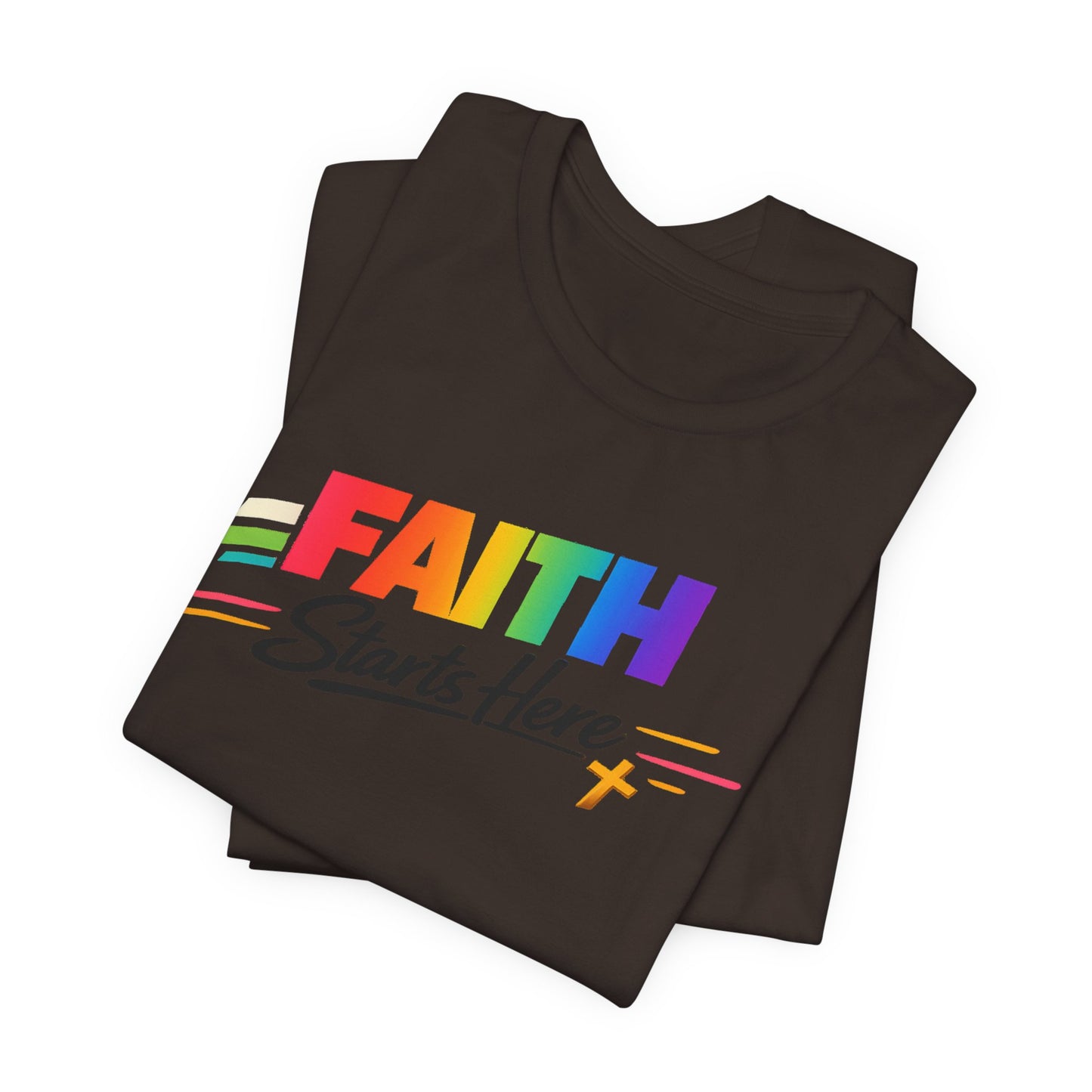 Faith Starts Here Rainbow Tee