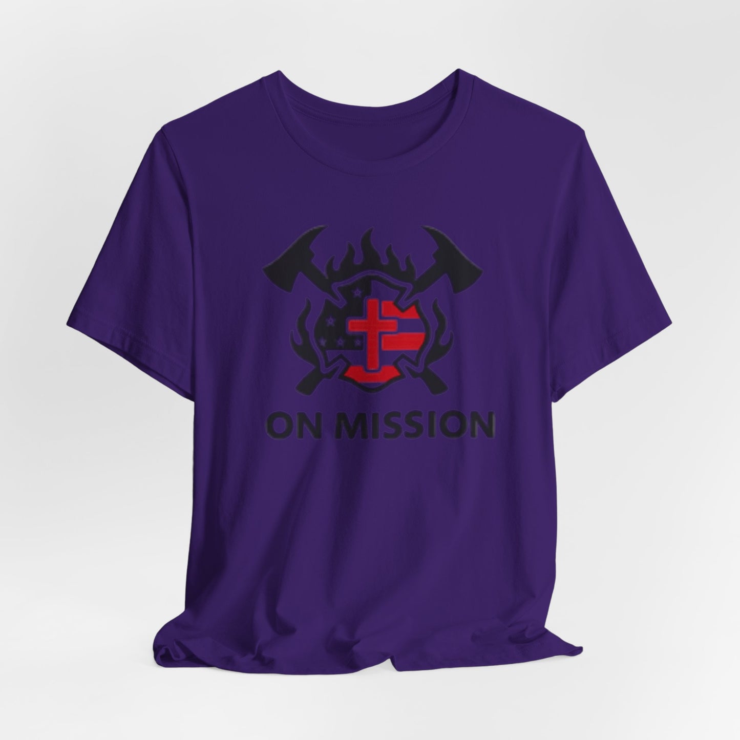 On Mission Christian Cross & American Flag T‑Shirt