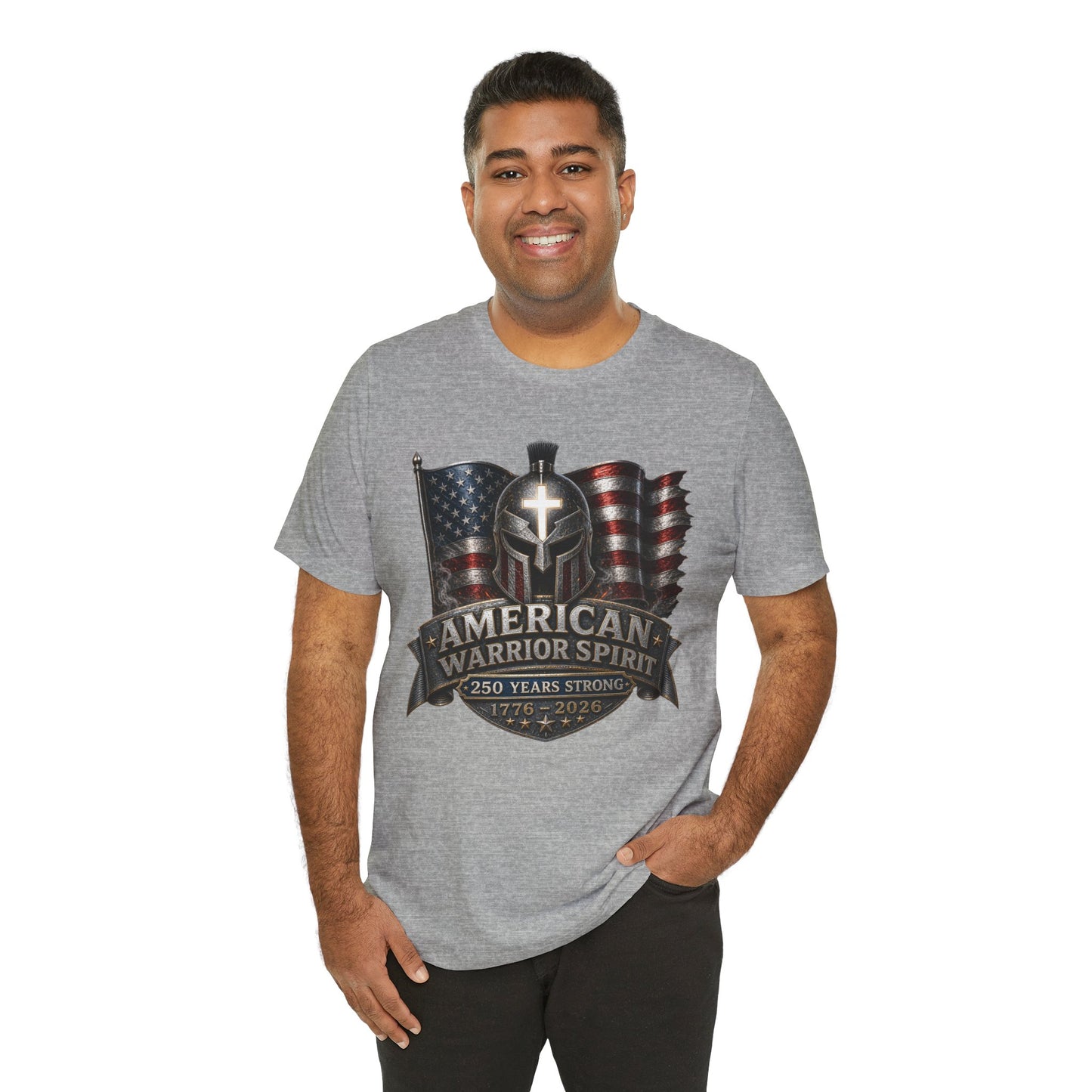 American Warrior Spirit T-Shirt – Patriotic 250 Years Strong Tee (1776–2026)