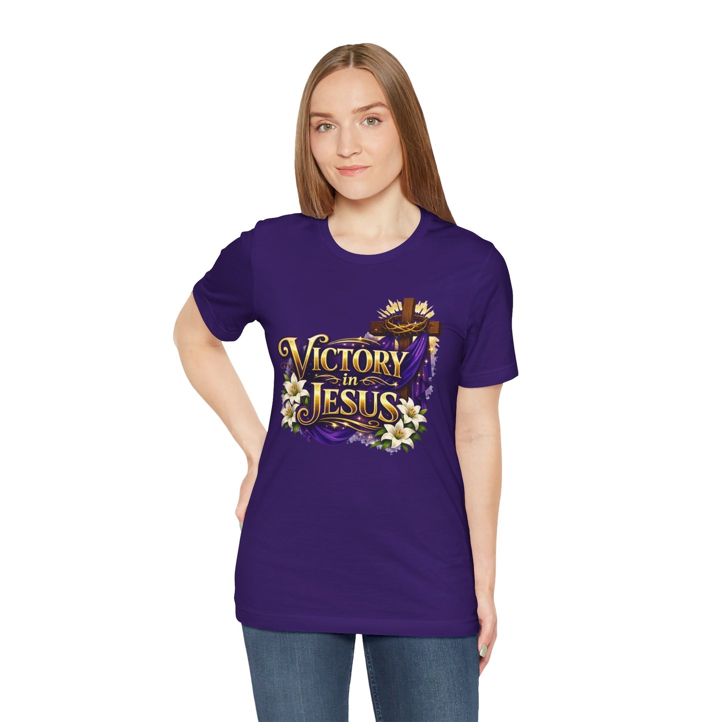 Victory In Jesus Christian T-Shirt — Cross Faith Tee
