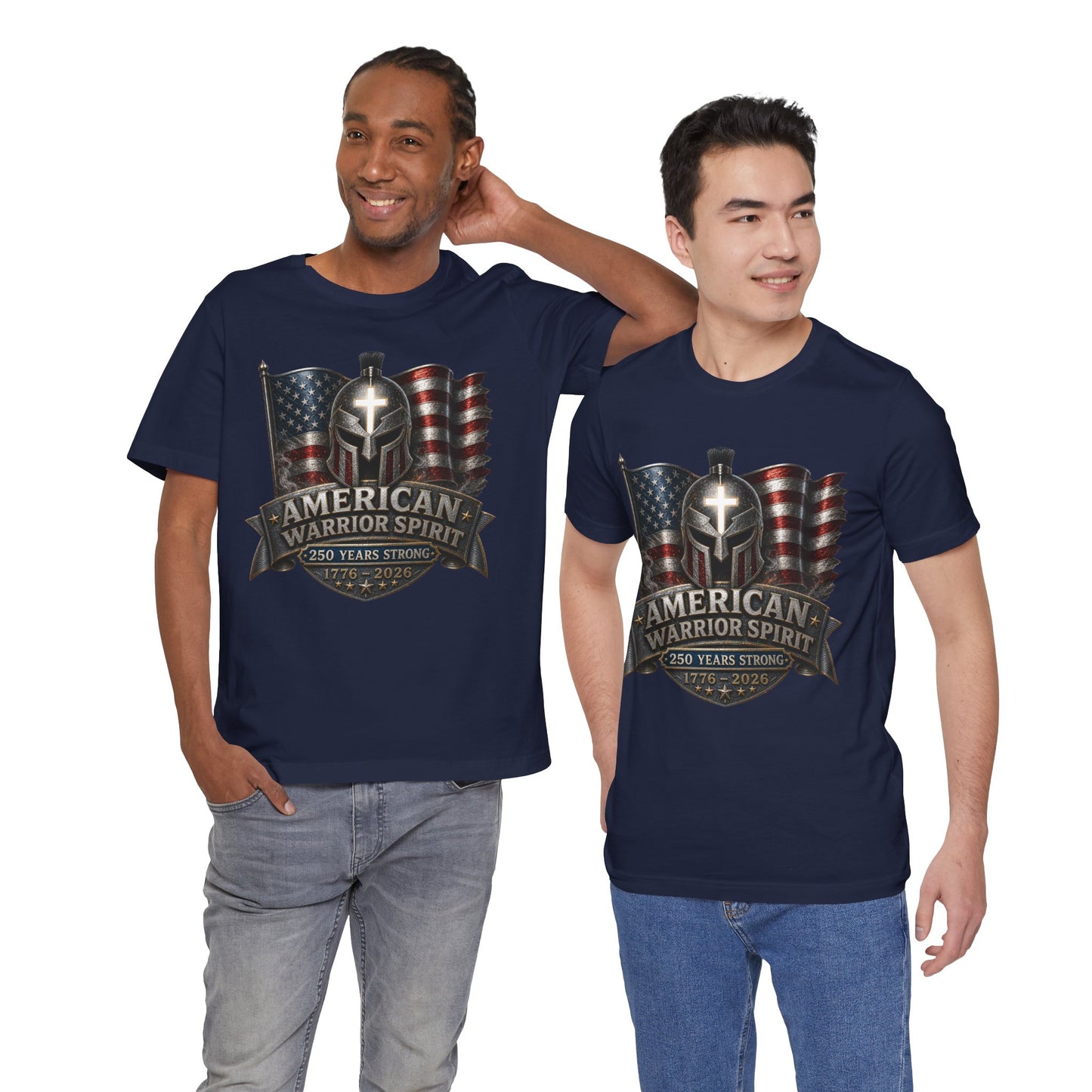 American Warrior Spirit T-Shirt – Patriotic 250 Years Strong Tee (1776–2026)