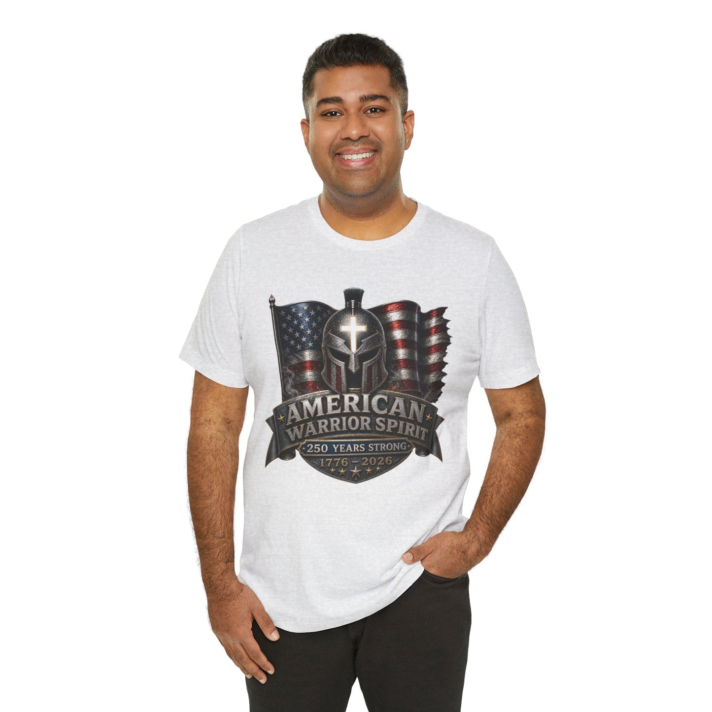 American Warrior Spirit T-Shirt – Patriotic 250 Years Strong Tee (1776–2026)