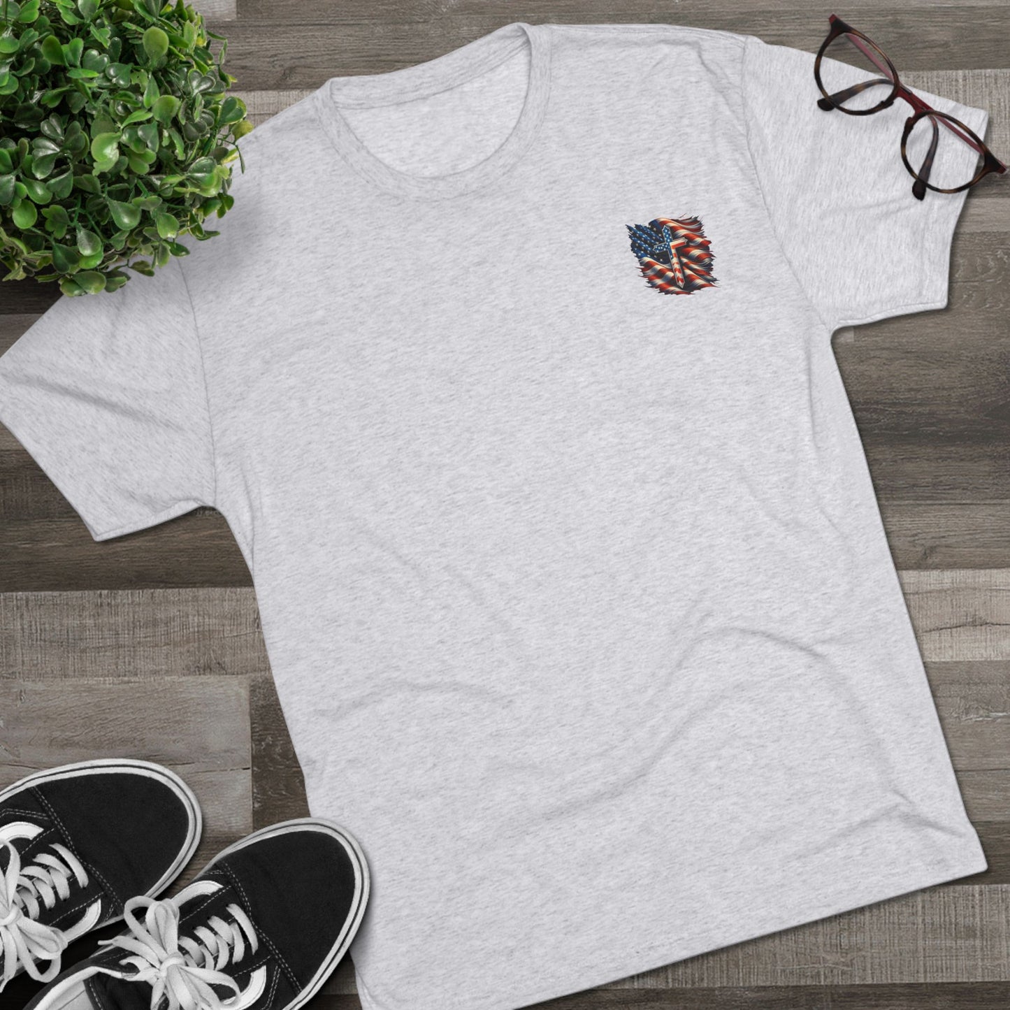 Unisex Tri-Blend Crew Tee "GOD BLESS AMERICA"