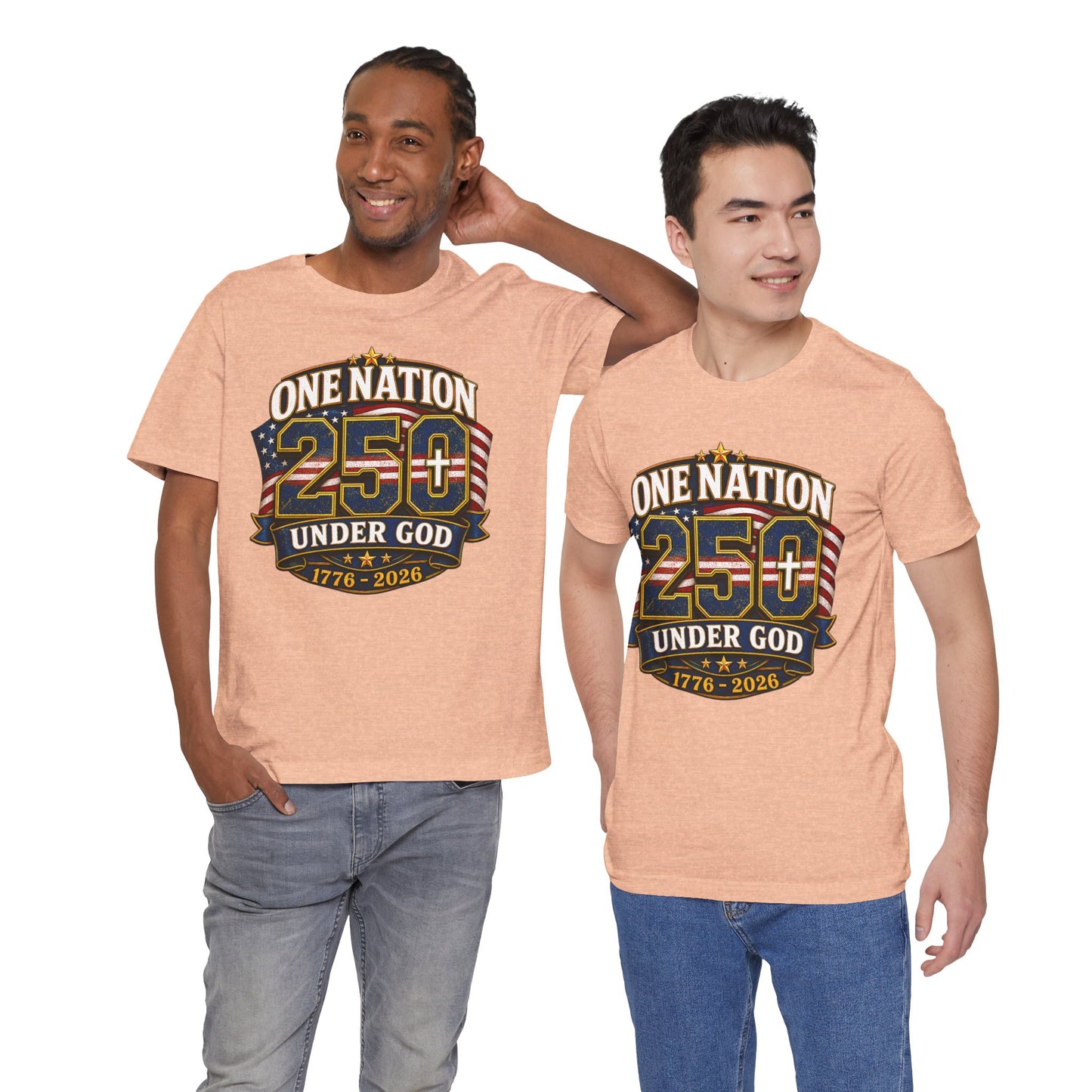 250th USA Independence T-Shirt — "One Nation Under God" 1776–2026 Patriotic Tee