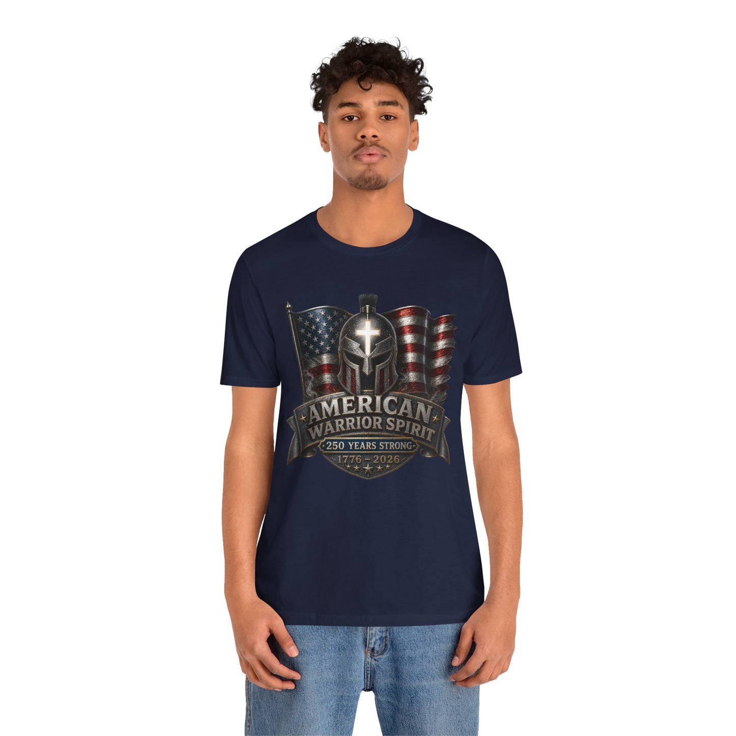 American Warrior Spirit T-Shirt – Patriotic 250 Years Strong Tee (1776–2026)