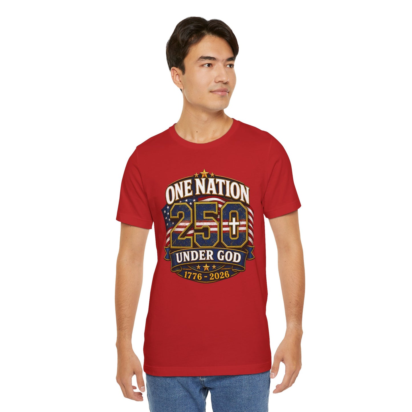 250th USA Independence T-Shirt — "One Nation Under God" 1776–2026 Patriotic Tee